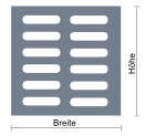 Schlitze parallel, parallel zur Breite gesetzt