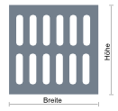 Schlitze parallel, parallel zur Höhe gesetzt