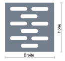 Schlitze versetzt, parallel zur Breite gesetzt